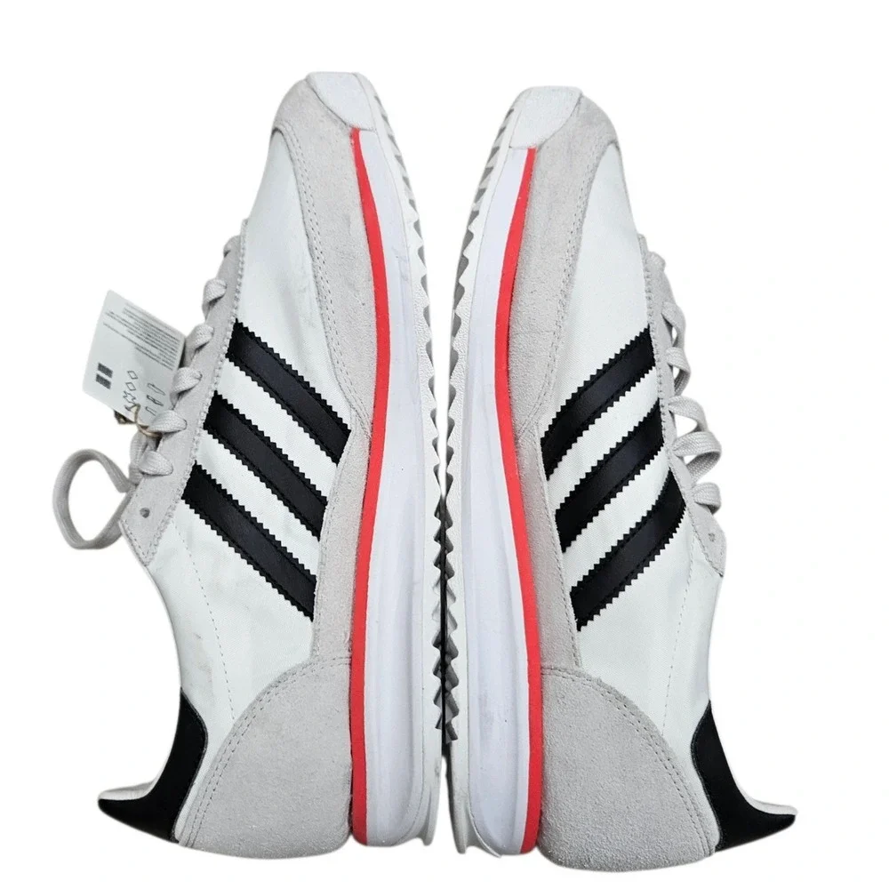 Adidas SL 72 RS Mens 10.5 White Black Red NEW JS0746‎ Retro Nylon Suede Sneakers